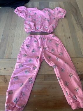 Jessica Simpson Pink Floral Crop  Set for Kids